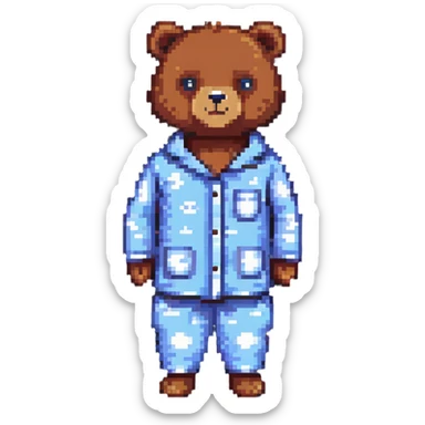 bear in pajamas sticker