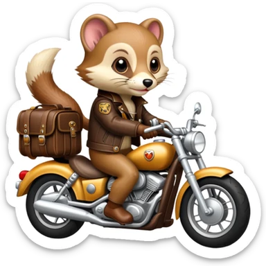 Weasel riding a motorcycle  sticker