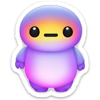 Two Kawaii neon glitter baymax emoji    sticker