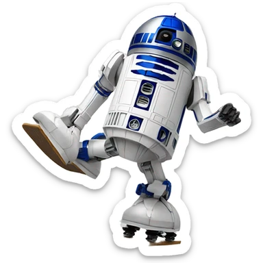 R2D2 doing a kickflip sticker