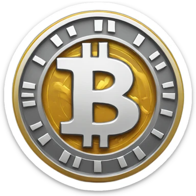 bitcoin coin with a C in the middle sticker