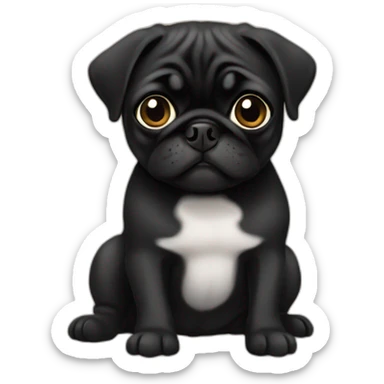 pug black sticker