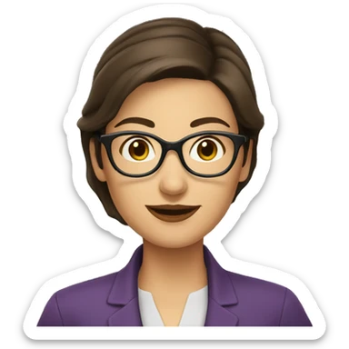 Brunette librarian woman full sticker