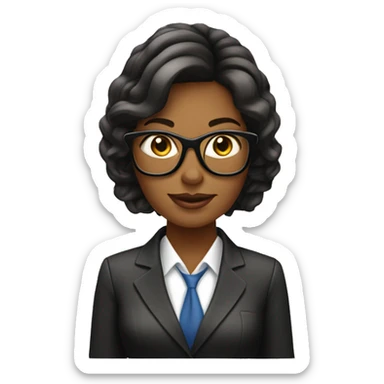 Secretaria cabelo preto computador e tomando cafe sticker