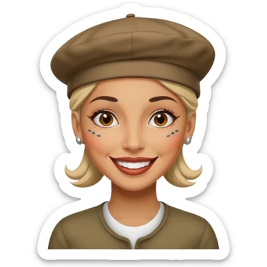 woman with tattooed faces wearing berets sticker