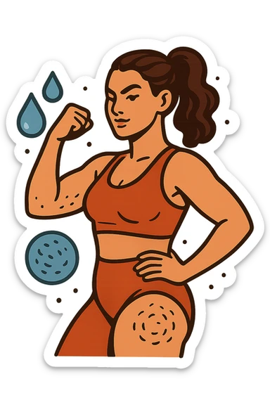 Donna combatte cellulite e ritenzione sticker