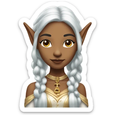 an elf woman login holding a big key sticker