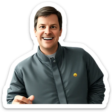 smiling boy in jacket sticker