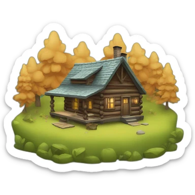 woods cabin sticker