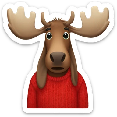 Moose wearing a red sweater  sticker