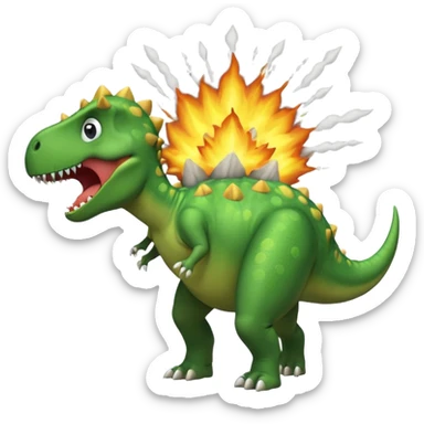 Dinosaur farting out a explosion from his butt sticker