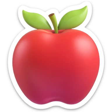 juicy red apple, highly realistic and detailed, resembling a real fruit emoji, suitable as a sprite for a fruit ninja game sticker