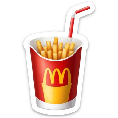 McDonald’s medium fry and a large coke sticker