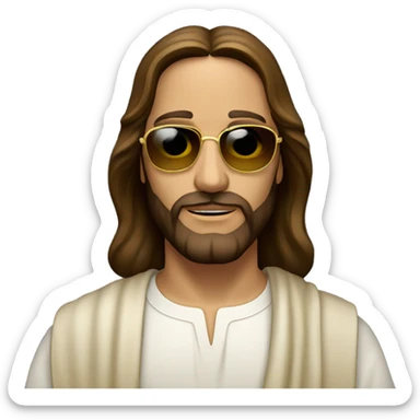 jesus wearing a juliet sunglasses  sticker