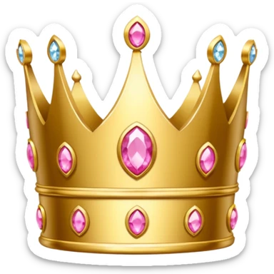 lower crown golden with pink gems sticker