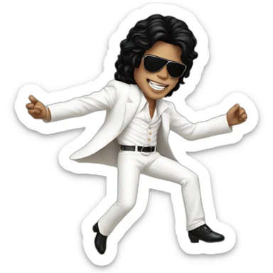 Michael Jackson in his white suit doing the 90⁰ move sticker
