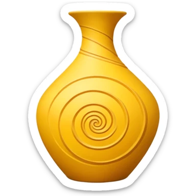 Spiral Pottery Vase yellow sticker