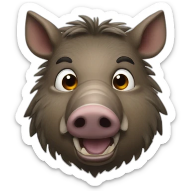 anthropomorphic wild boar sticker