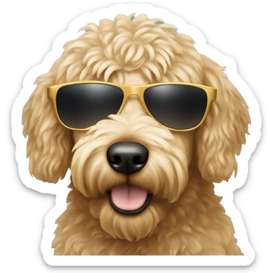 Golden doodle with sunglasses  sticker