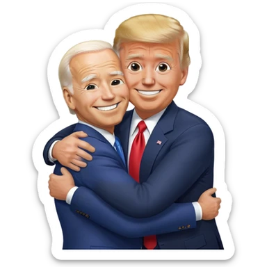 Biden hugging Trump sticker