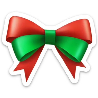 Christmas bow red and green sticker