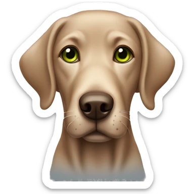 cute brown labrador with brown-green eyes playing insnow sticker