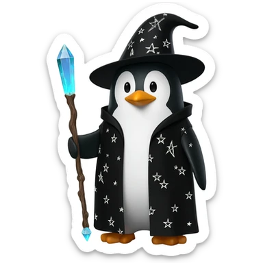 Penguin Wizard sticker