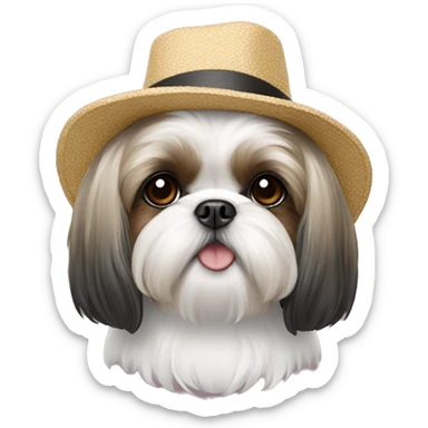 shih tzu in a hat sticker