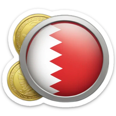 Coins Bahrain flag sticker