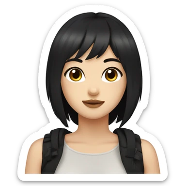 Neko Femboy, black hair sticker