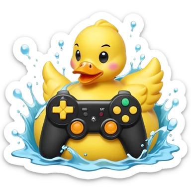 Rubber ducky angrily button smashing video game controller sticker