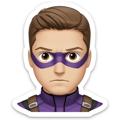 hawkeye clint barton portrait marvel, brown hair from captain america: civil war sticker