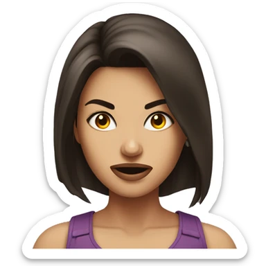 Beautiful woman brunette angry sticker