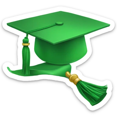 Green  graduation cap sticker