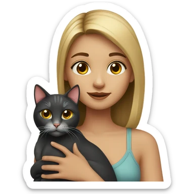 girl with cat sticker