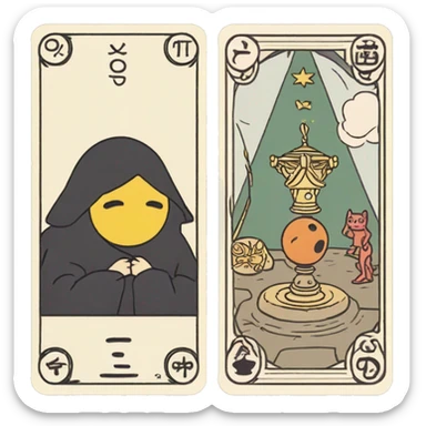 tarot card with ghibli studio sticker