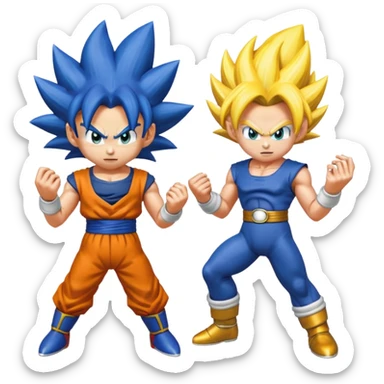 Goku and vegeta gun shoot sonic save Goku potara earrings = sonic Goku super Saiyan 3 sticker