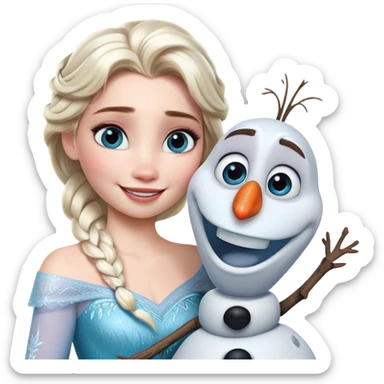 elsa with olaf sticker