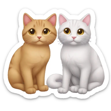 2 gatos amor besos sticker