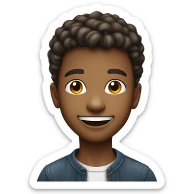 smiling boy in realistic view with big lips sticker