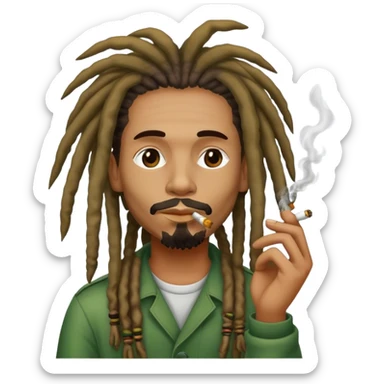 Dread head smoking weed  sticker