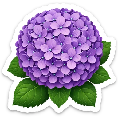 A purple hydrangea flower sticker