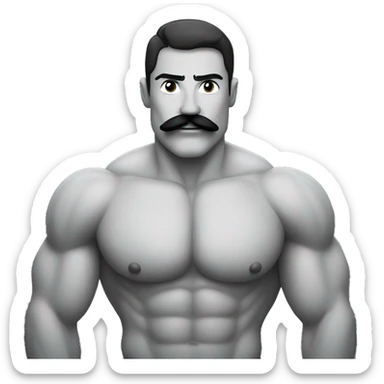 Muscular gay man with mustache sticker