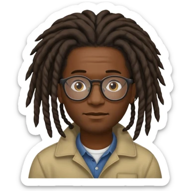 Black m’en with glass and locks the hairstyle sticker