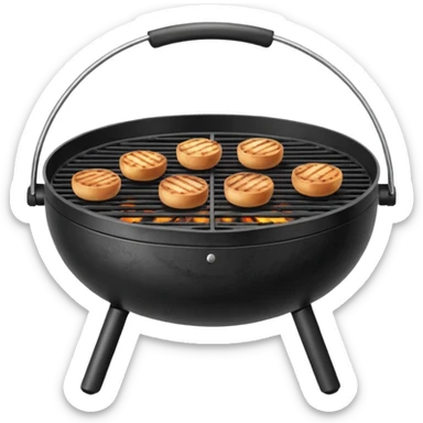 Grill – round charcoal or gas grill sticker