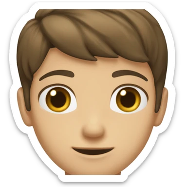 light brunette boy, brown hair and eyes, short hair to the side, black shirt with LDC EXPRESS written on it sticker