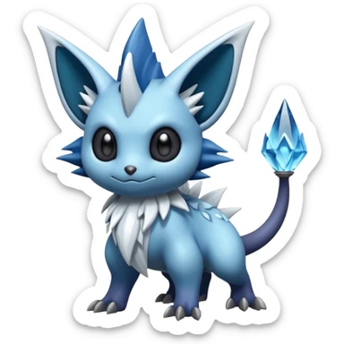 Elemental plum-plumed dark dusky mechanical frosty fairy-like fantasy epic rare Glalie-Sneasel-Togetic-Pokémon-Fakémon-hybrid-creature sticker