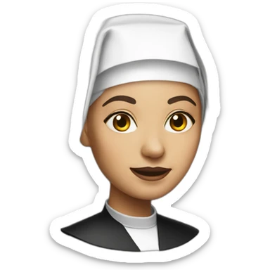 Hyper realistic nun sticker