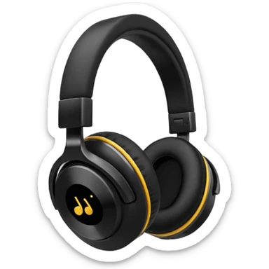 Headphones with music sticker