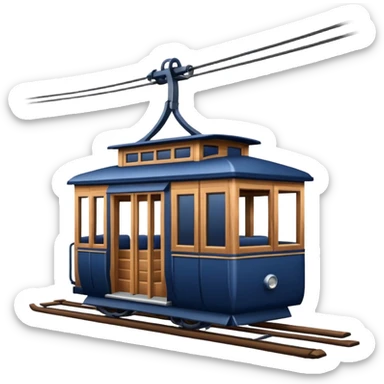 create an emoji of a cable car for a skiregion. dark navy blue colour and the word Lenk on it.  sticker